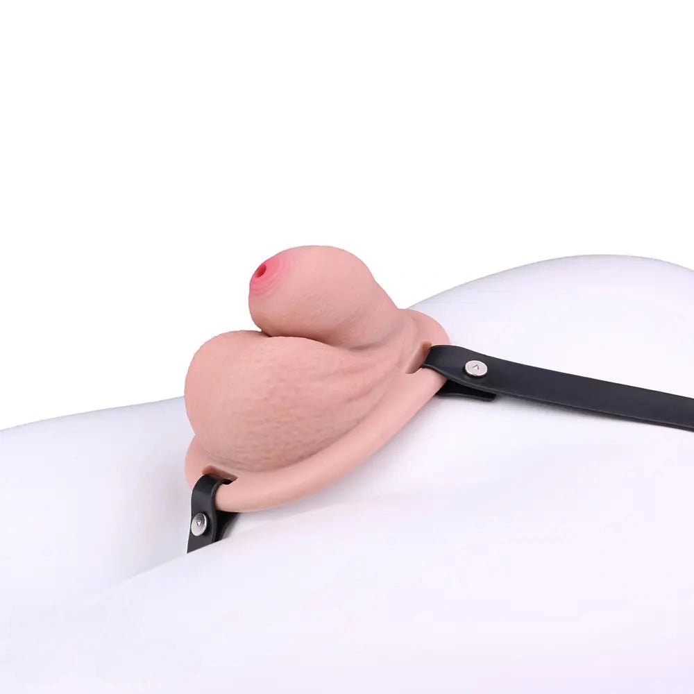 Flesh tone mini strap-on silicone dildo, photo 9