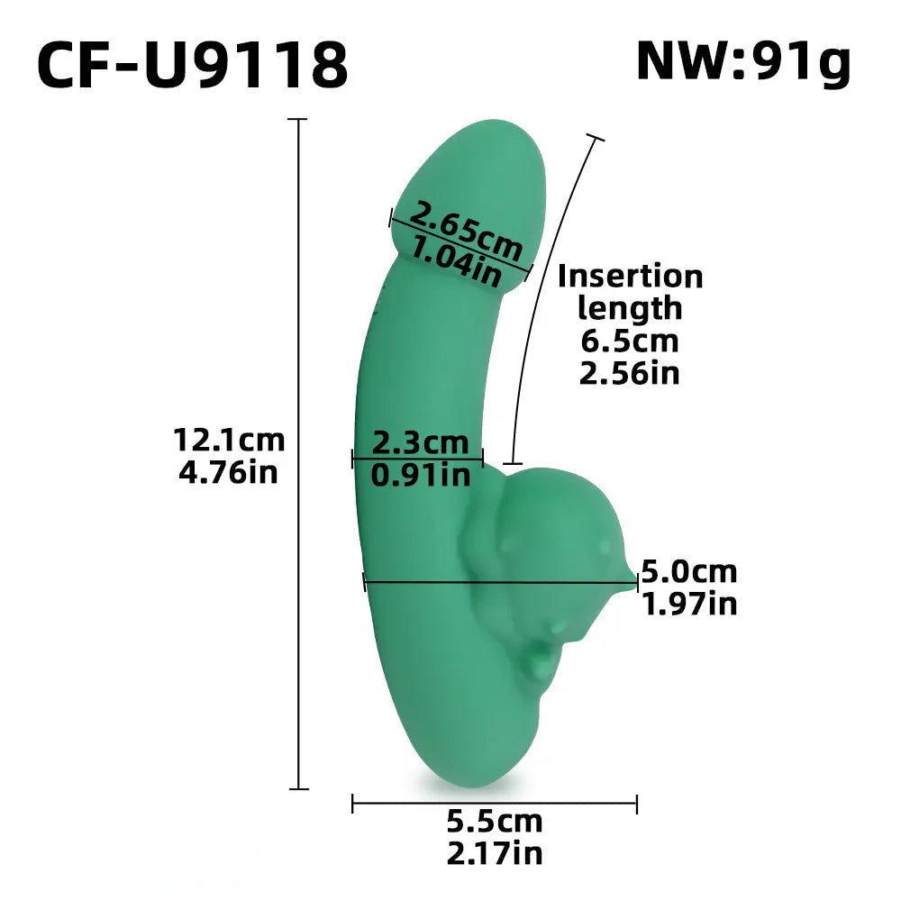 Green cute pet shaped vibrating dildo