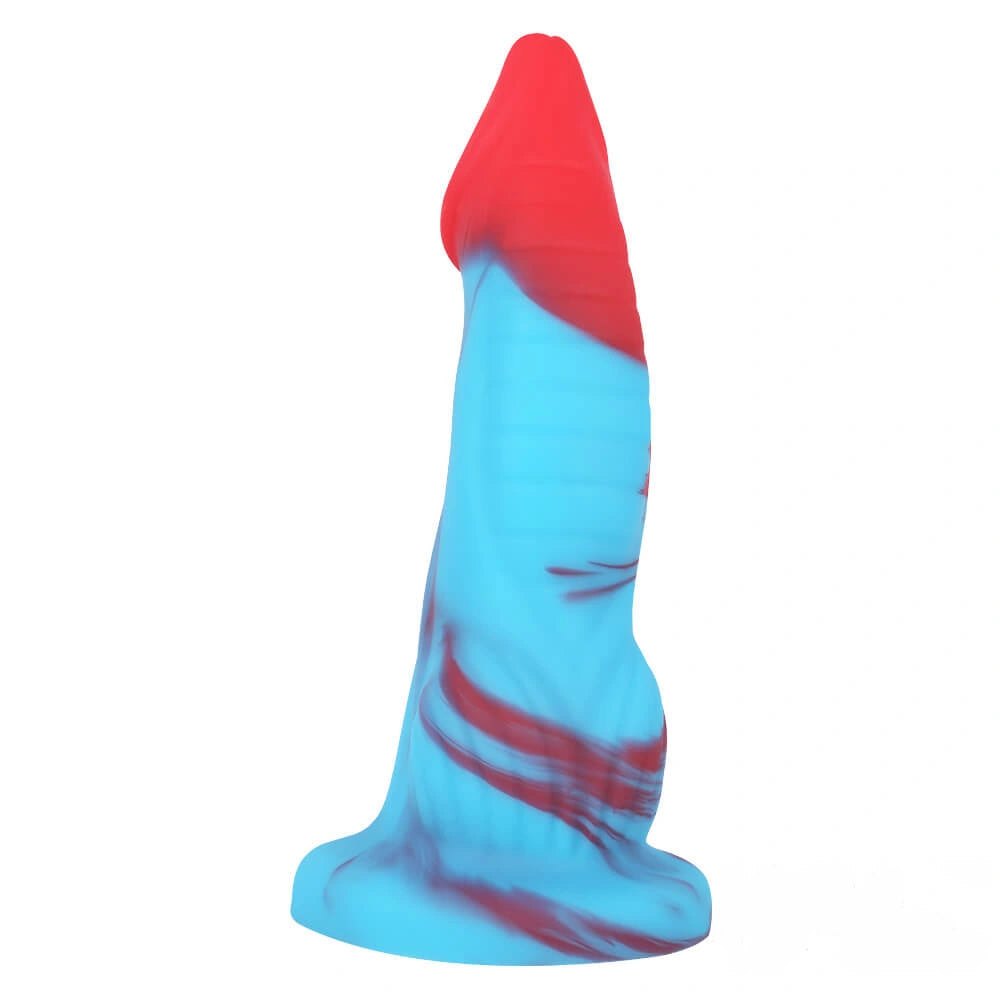 Blue and red mix color fantasy dildo, photo 3
