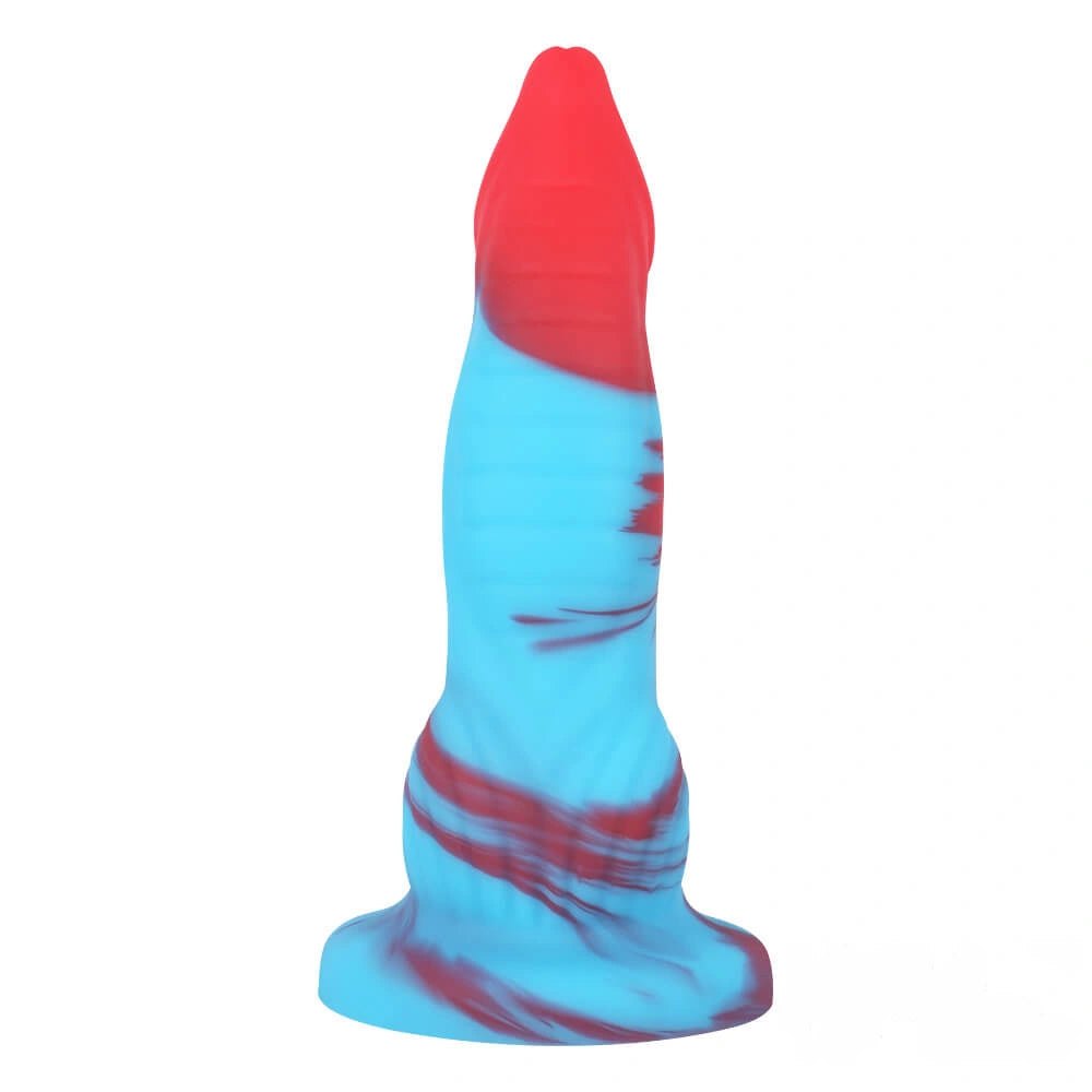 Blue and red mix color fantasy dildo, photo 4