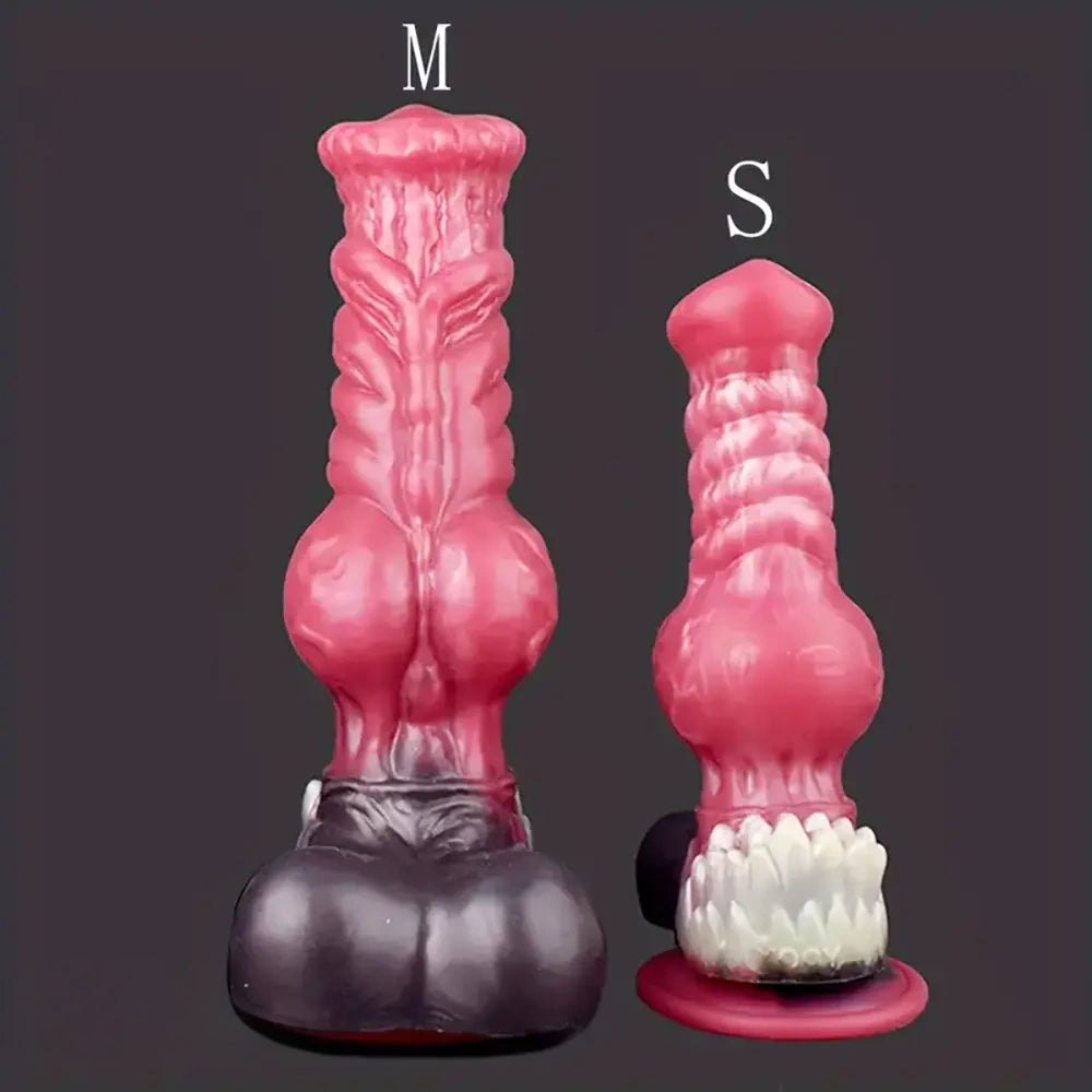 Mixed color knotted dog dildo, photo 1