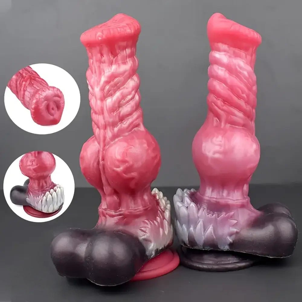 Mixed color knotted dog dildo, photo 3