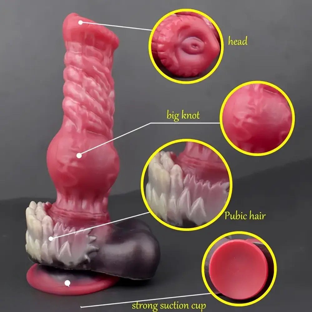 Mixed color knotted dog dildo, photo 9