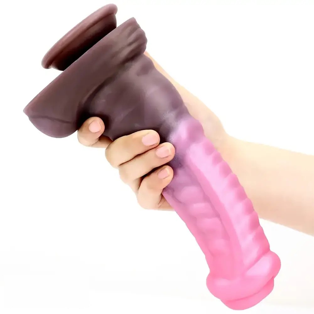 Mixed color knotted horse dildo, photo 2