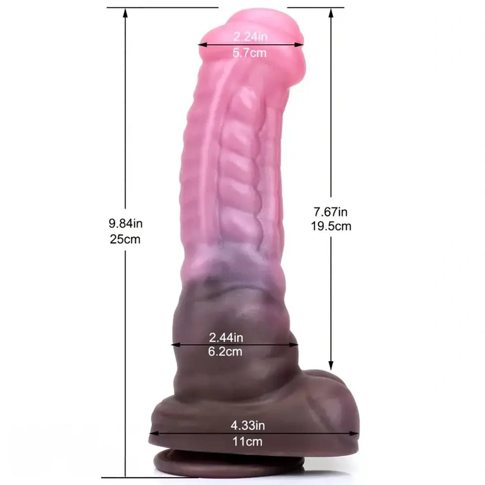 Mixed color knotted horse dildo, photo 3