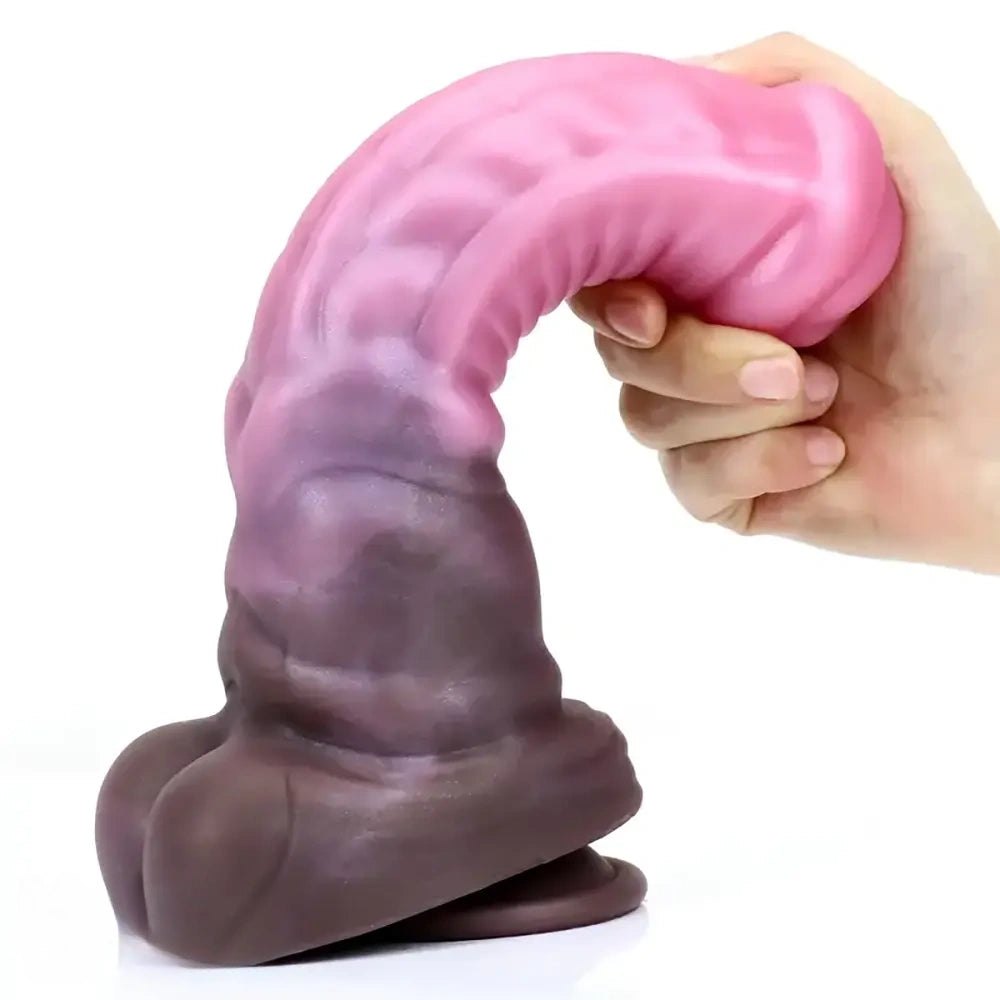Mixed color knotted horse dildo, photo 4