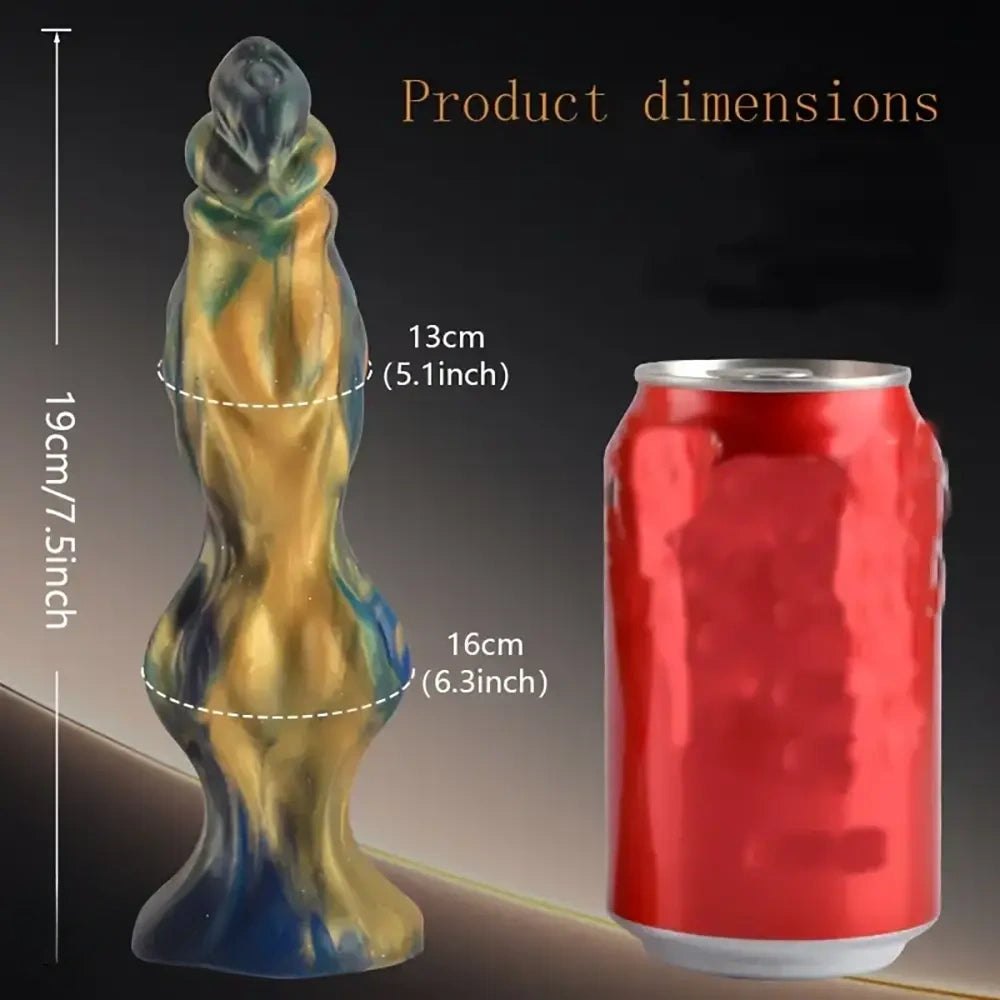 Mixed color silicone knotted animal dildo, photo 3
