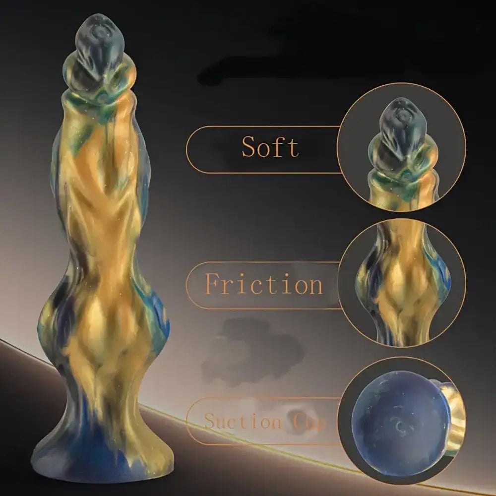 Mixed color silicone knotted animal dildo, photo 4