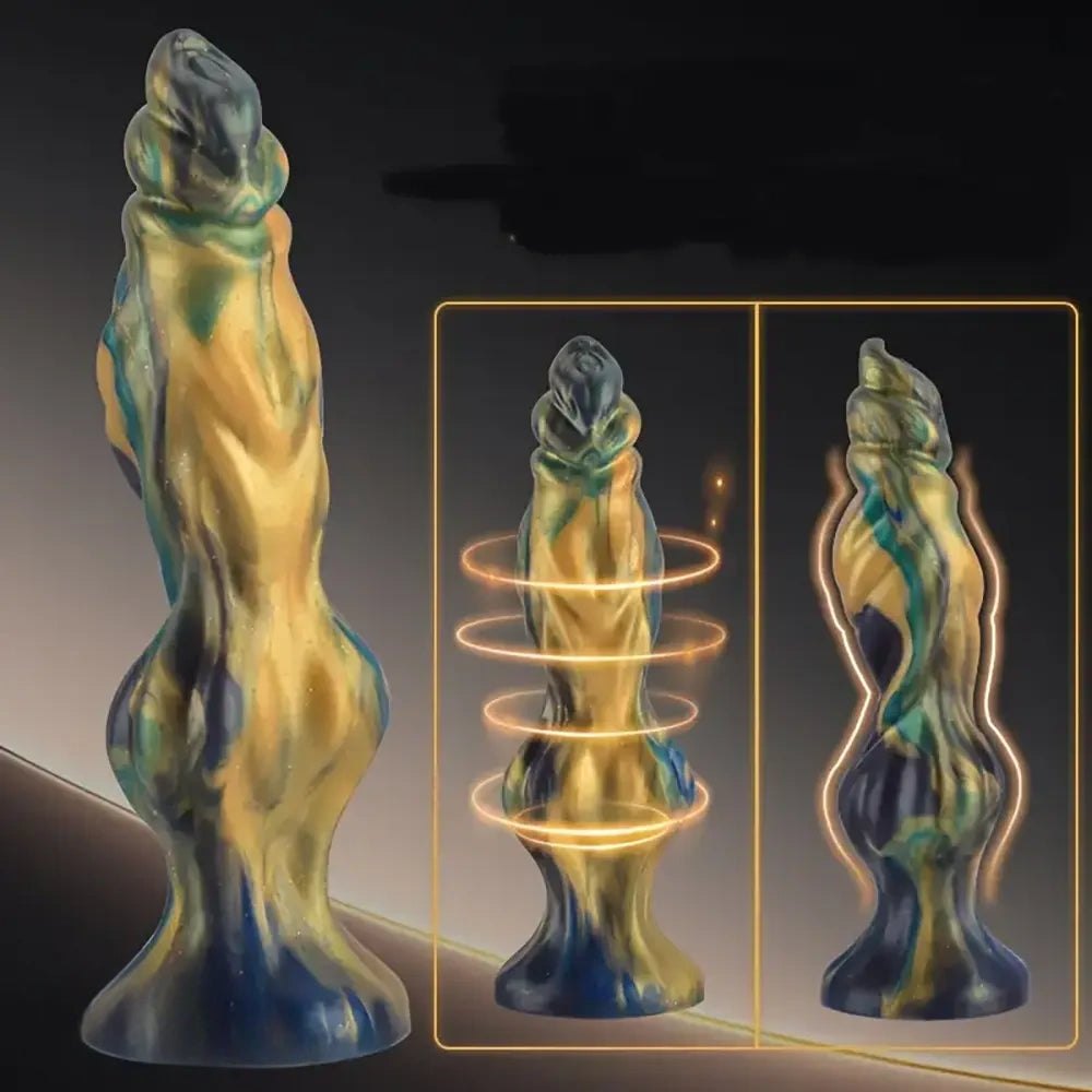 Mixed color silicone knotted animal dildo, photo 5