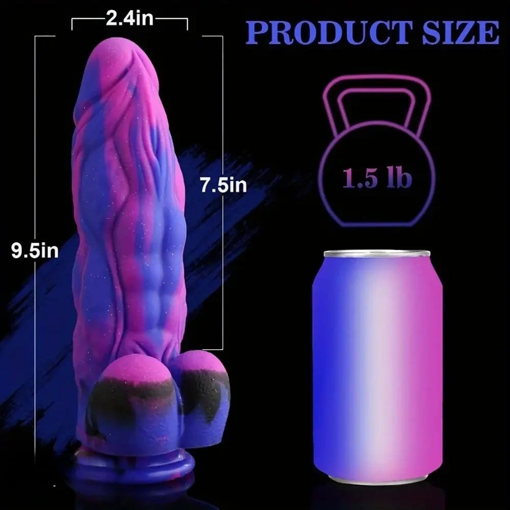Mixed pink blue black thick silicone dildo, photo 6