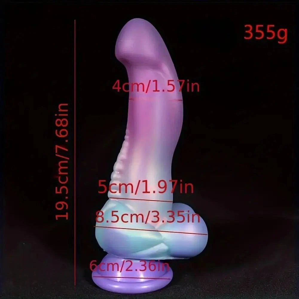 A mixed color veiny realistic dildo