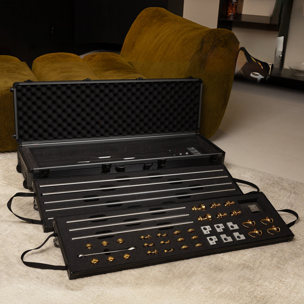 Black modular bondage frame with adjustable rods, photo 12
