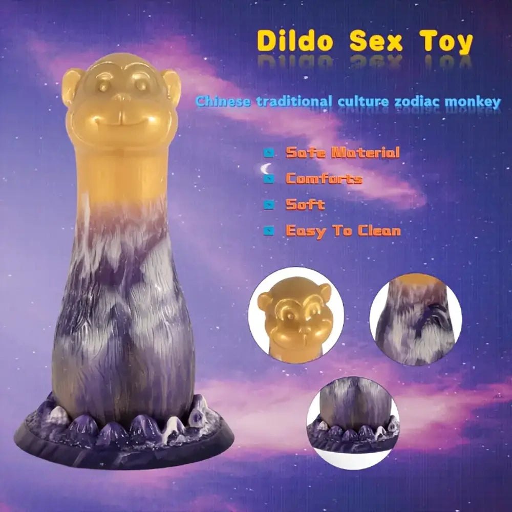 Purple and gold monkey animal dildo, photo 1