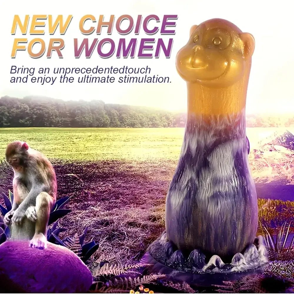Purple and gold monkey animal dildo, photo 3