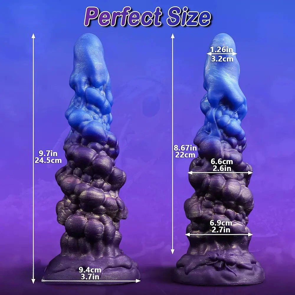 Blue and purple ombre monster fantasy dildo, photo 3