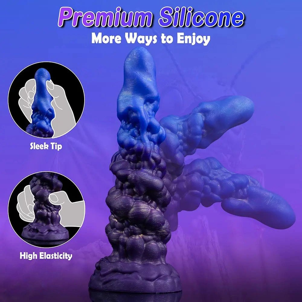 Blue and purple ombre monster fantasy dildo, photo 5