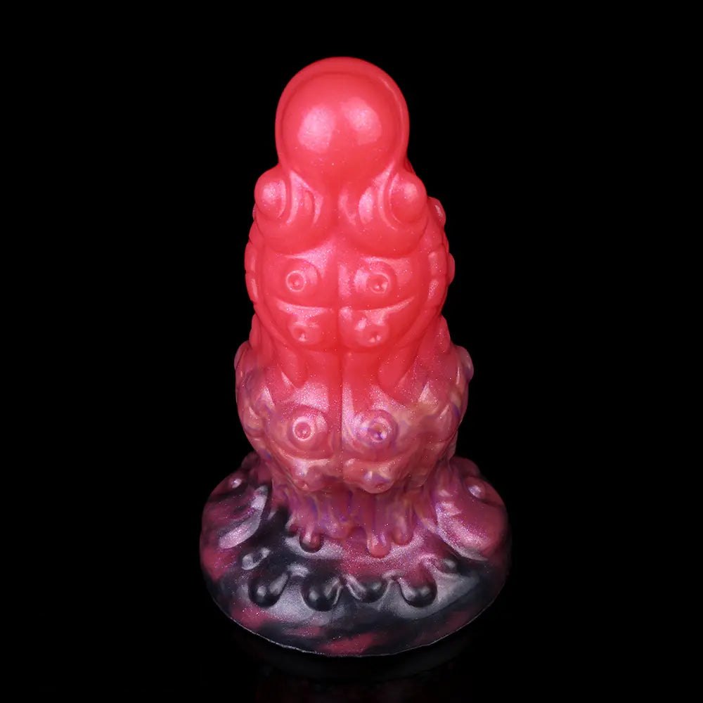 Red monster silicone fantasy dildo with suction base, photo 8