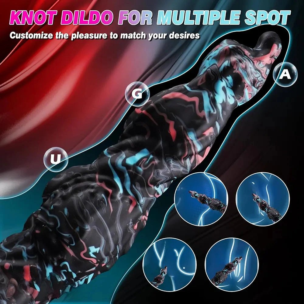 Mixed color monster knot fantasy dildo, photo 5