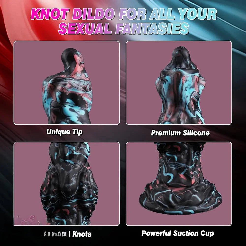 Mixed color monster knot fantasy dildo, photo 6