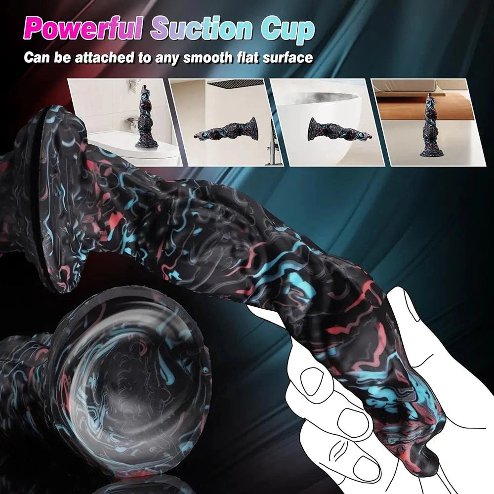 Mixed color monster knot fantasy dildo, photo 9