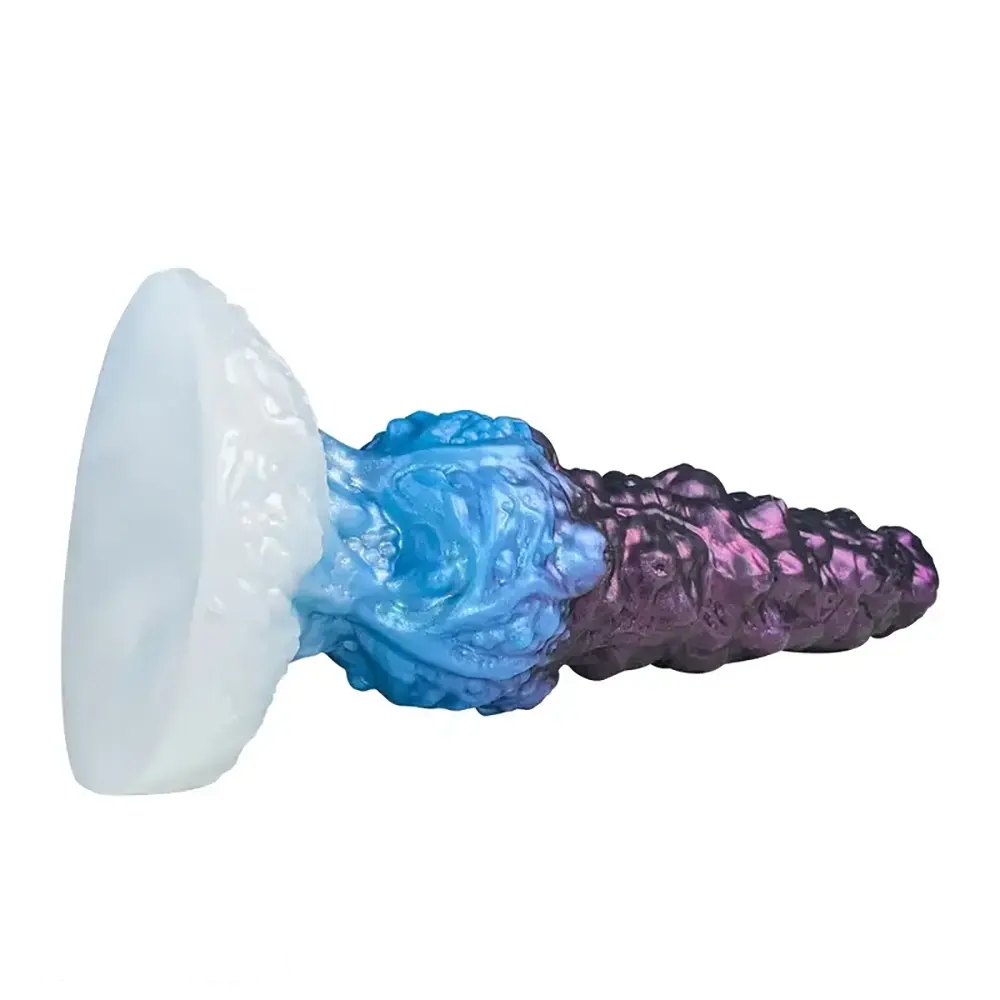 Purple and blue textured tentacle fantasy dildo, photo 5
