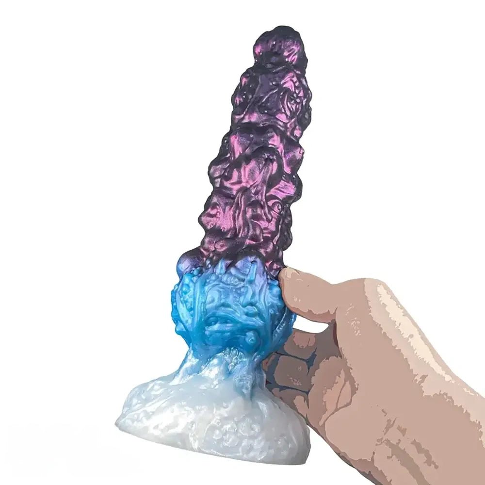 Purple and blue textured tentacle fantasy dildo, photo 6