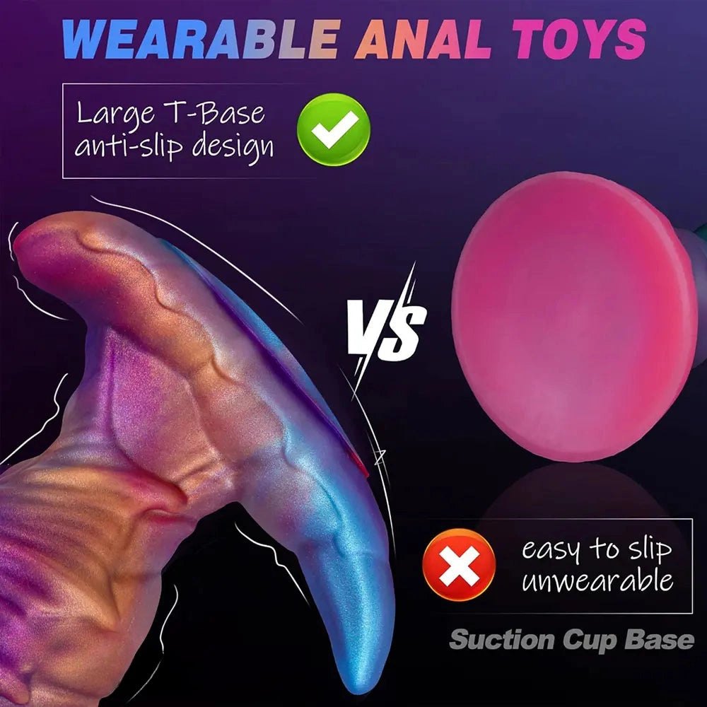 Mixed purple blue and pink fantasy dildo, photo 10