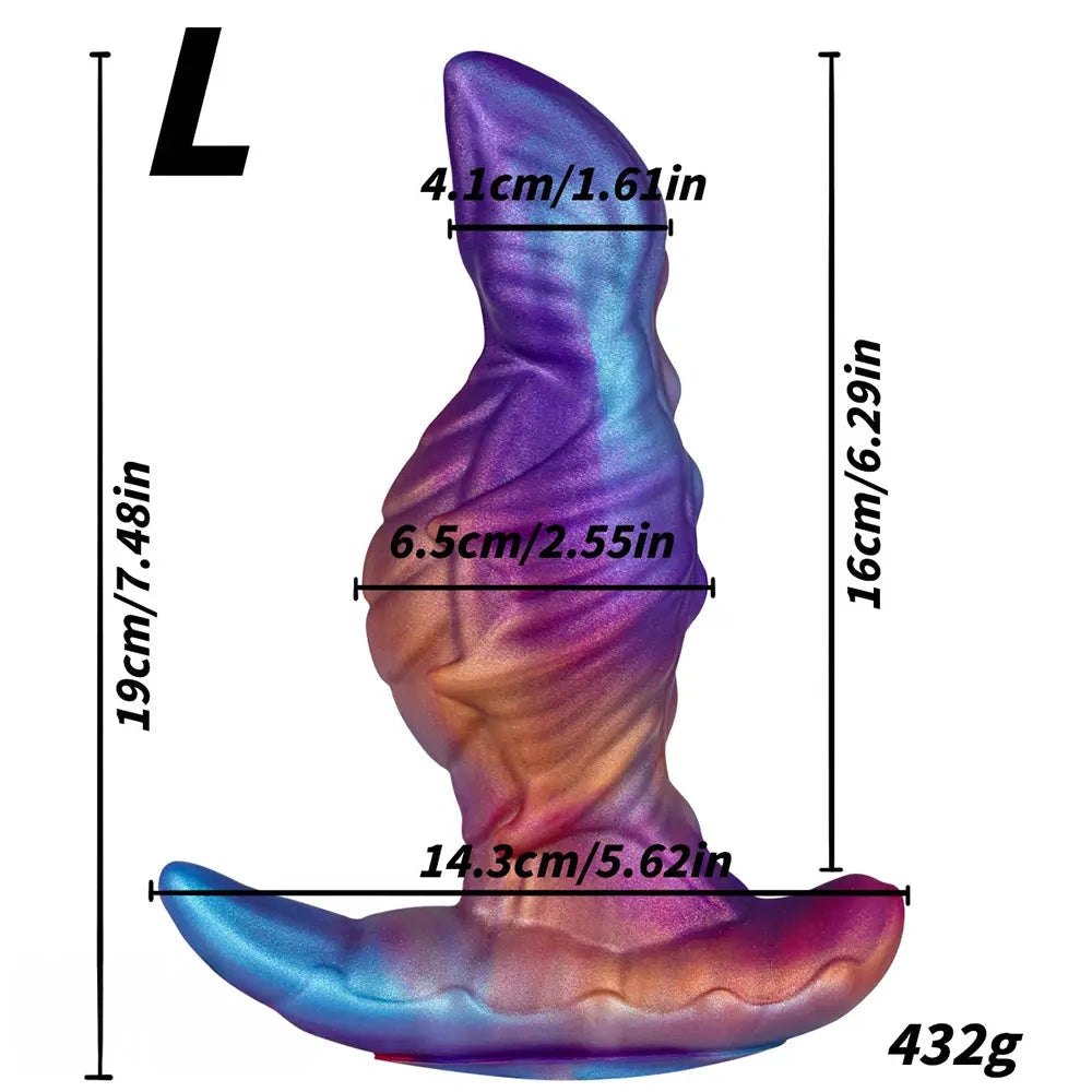 Mixed purple blue and pink fantasy dildo, photo 12