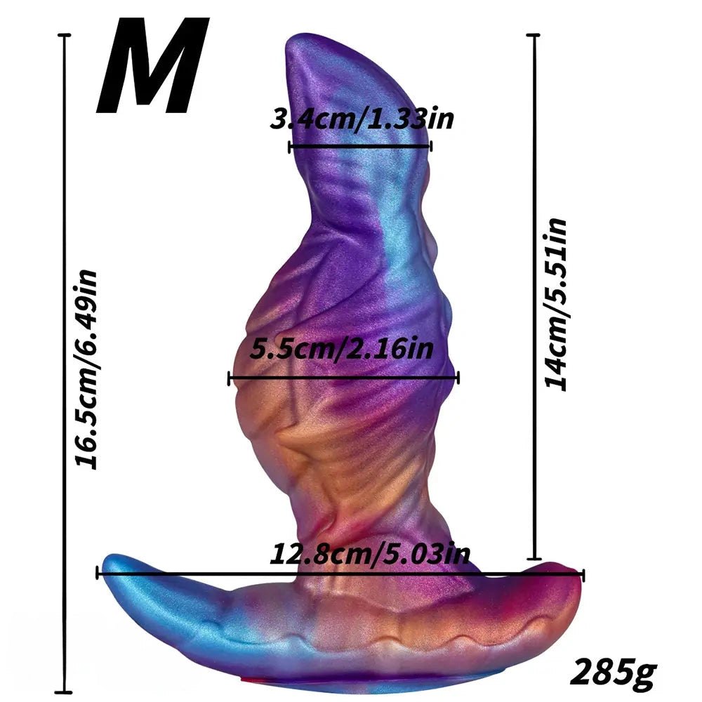Mixed purple blue and pink fantasy dildo, photo 13