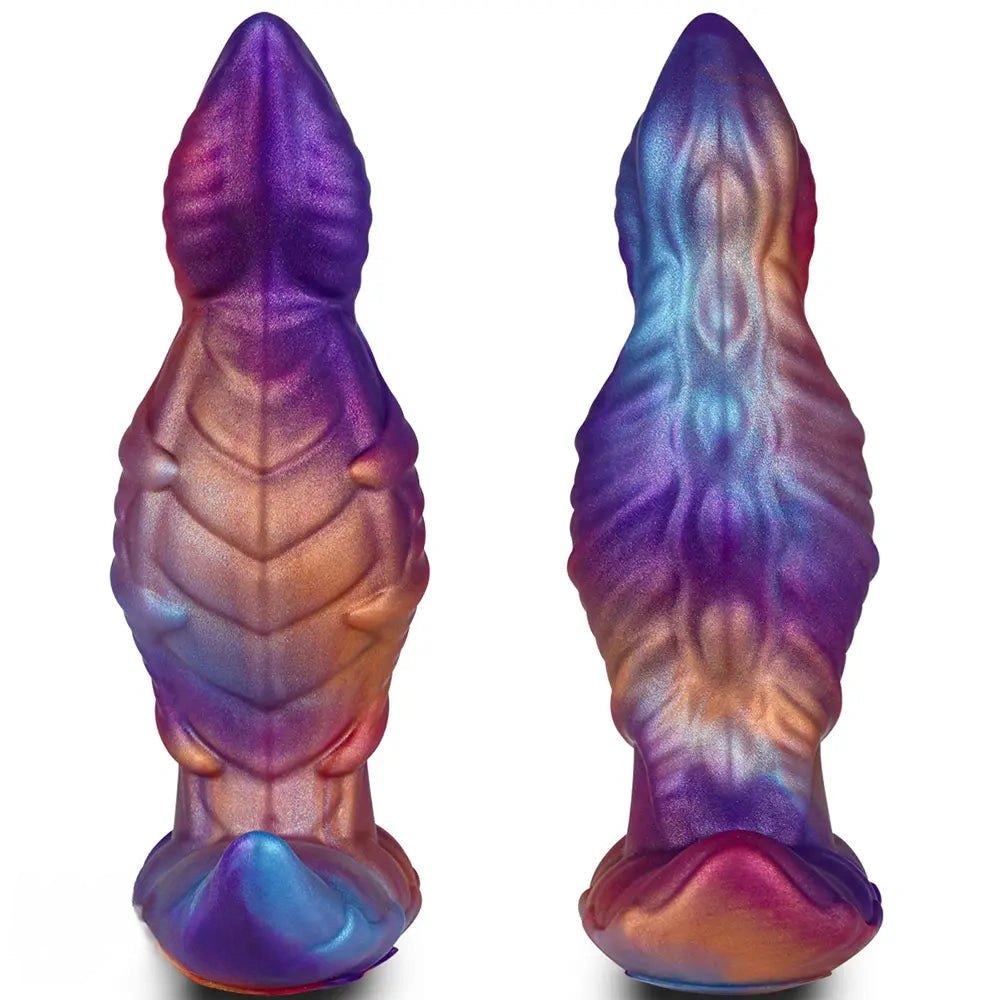 Mixed purple blue and pink fantasy dildo, photo 2