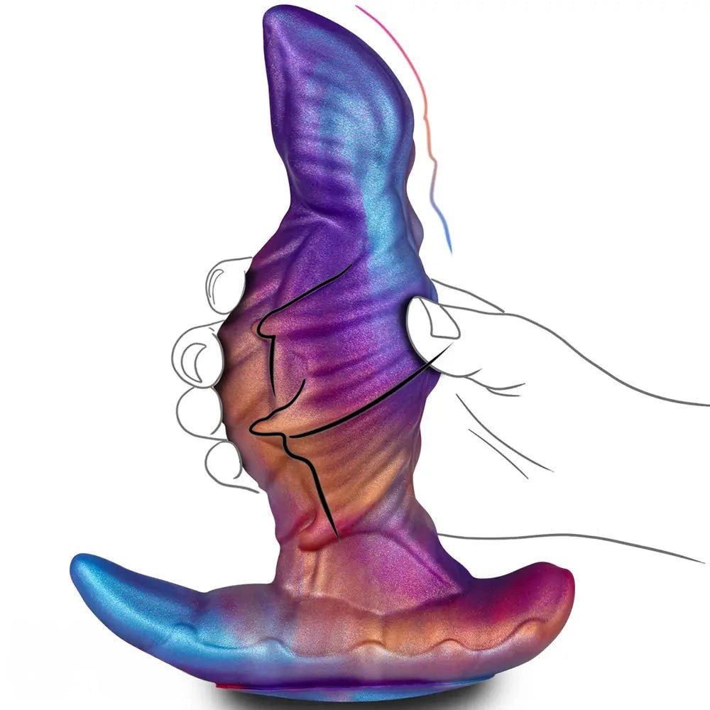Mixed purple blue and pink fantasy dildo, photo 4