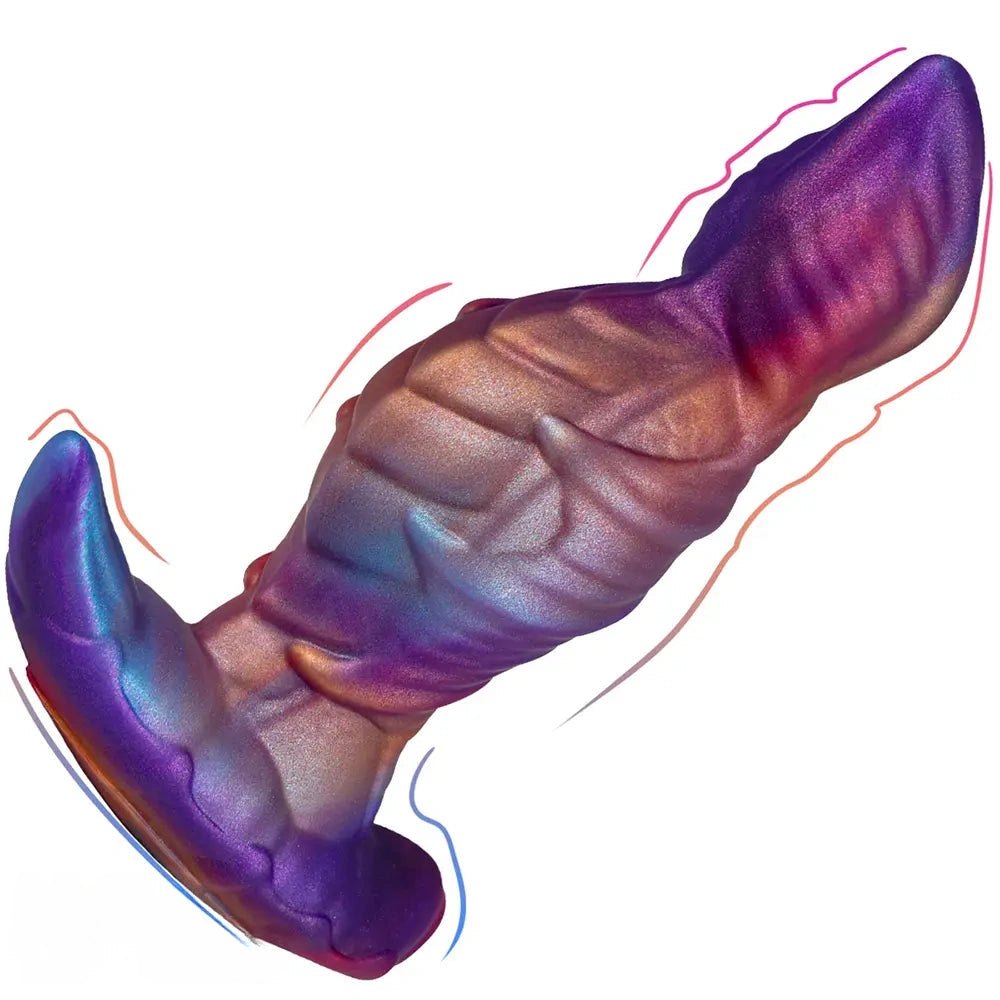 Mixed purple blue and pink fantasy dildo, photo 5