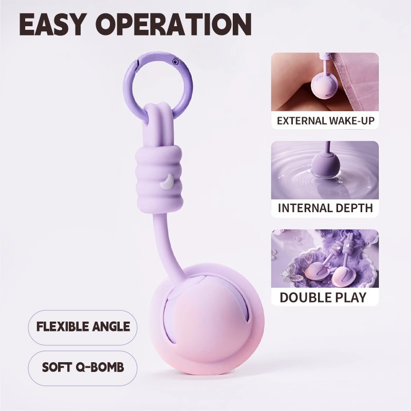 Purple moon-shaped silicone bullet vibrator, photo 2