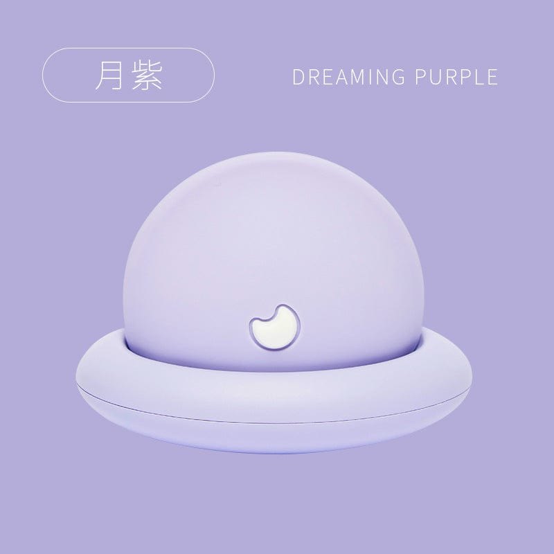 Purple moon shaped silicone suction vibrator