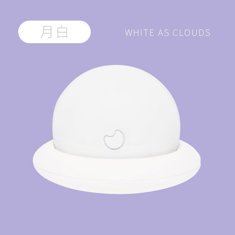 White moon shaped silicone suction vibrator