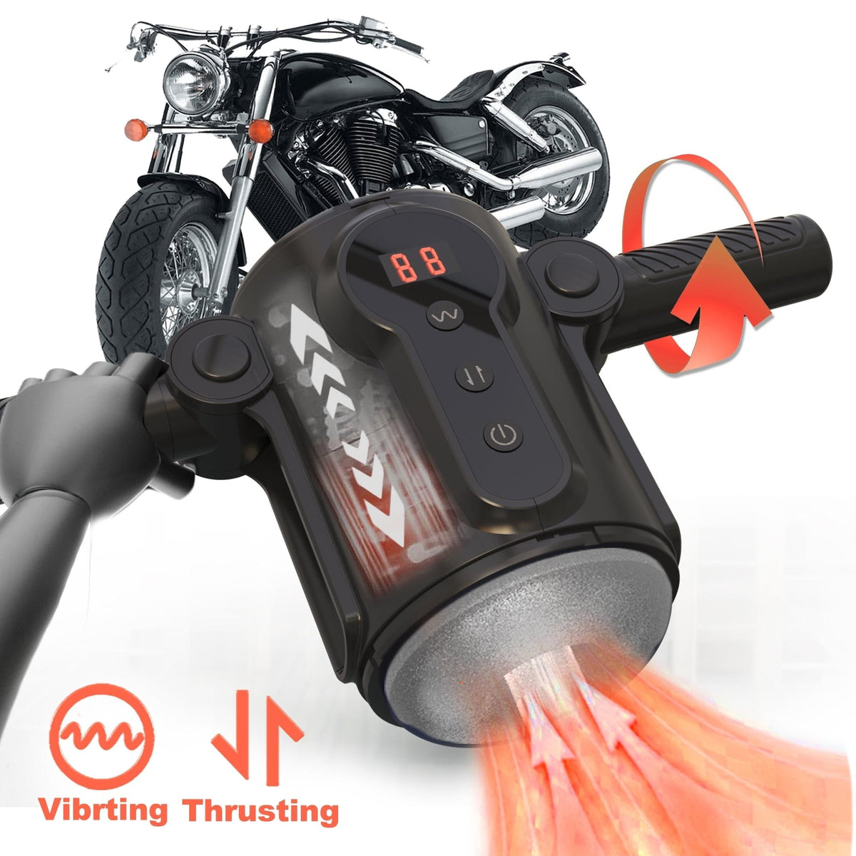 Motorcycle grip male masturbator with removable liner, photo 1