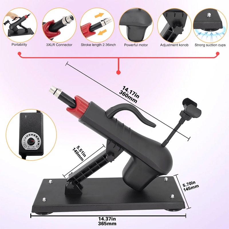 Black electric thrusting sex machine, photo 3