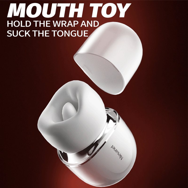 White mouth-shaped suction masturbator capsule, photo 2