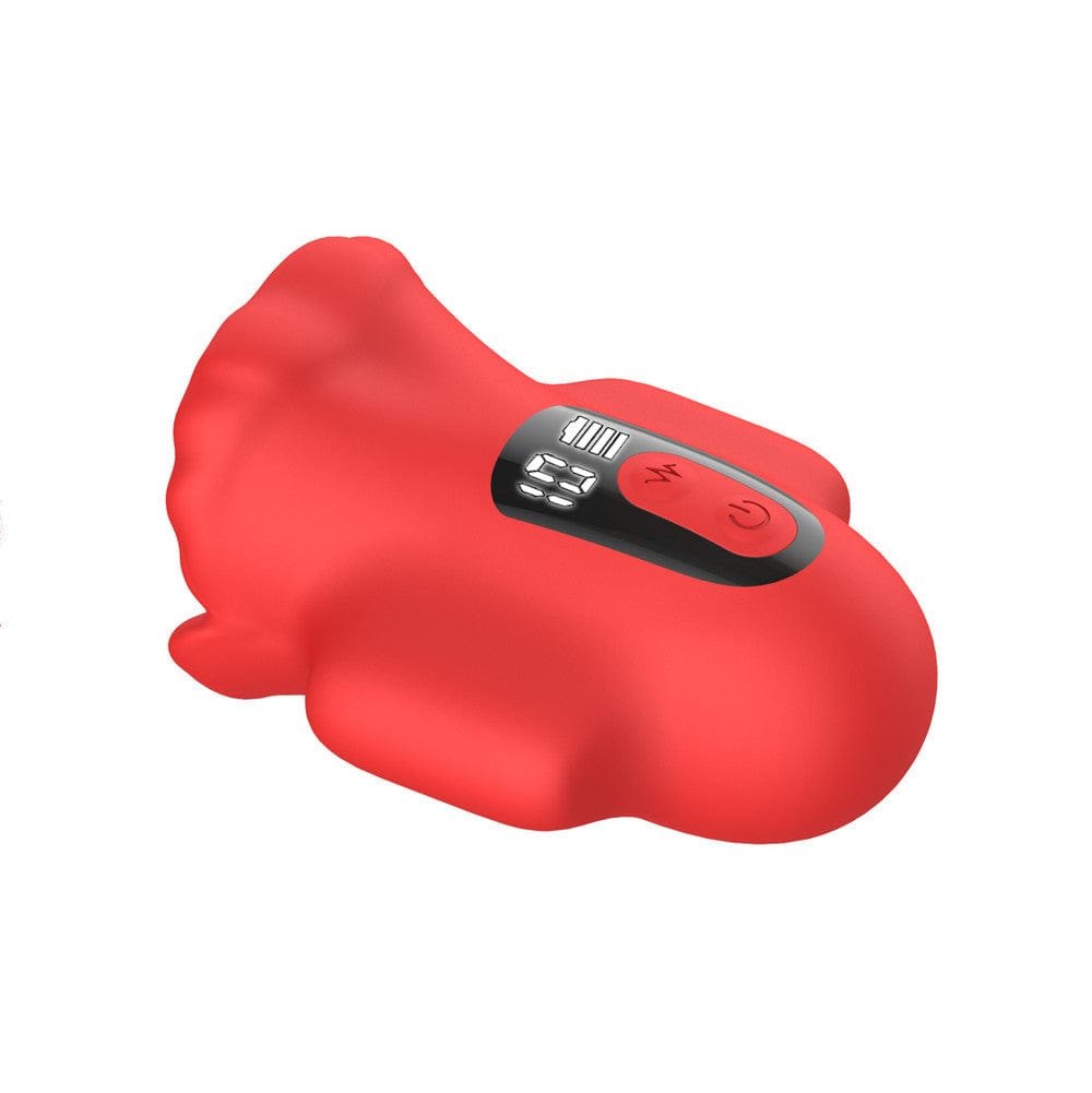 Red mouth wrap penis vibrator with LCD display, photo 7