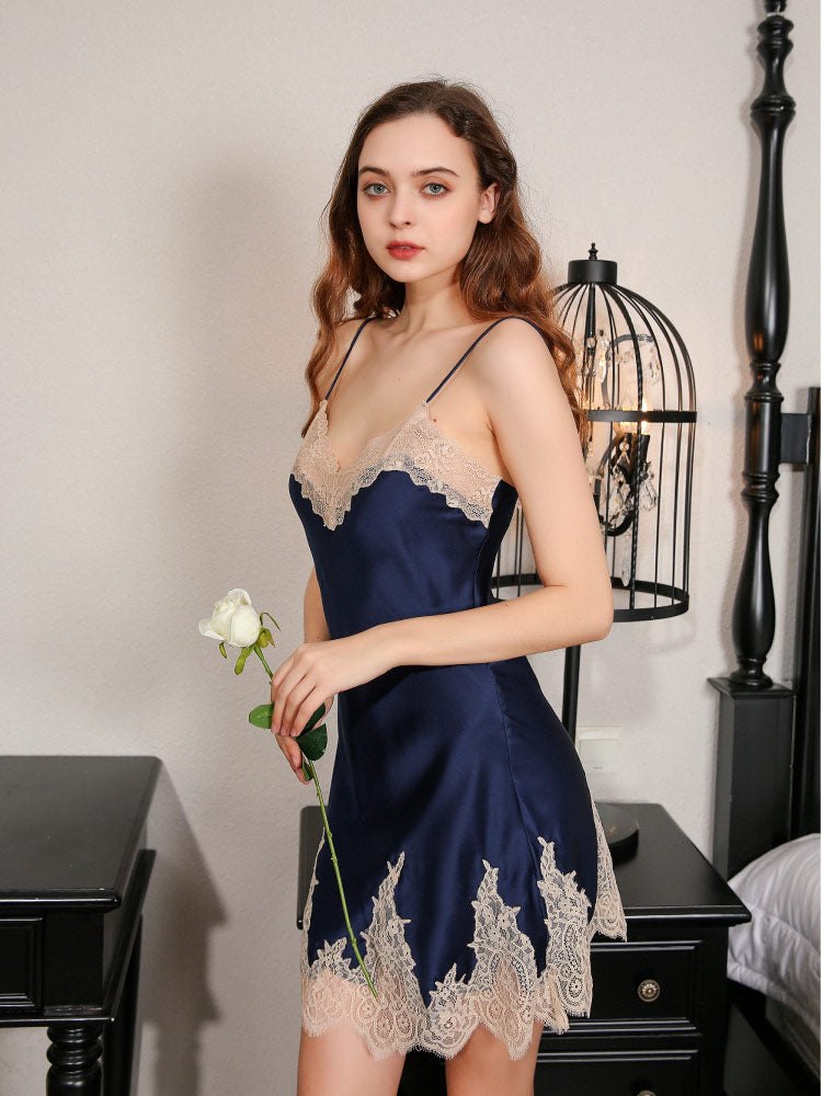 Mulberry silk hollow out camisole nightgown, photo 1