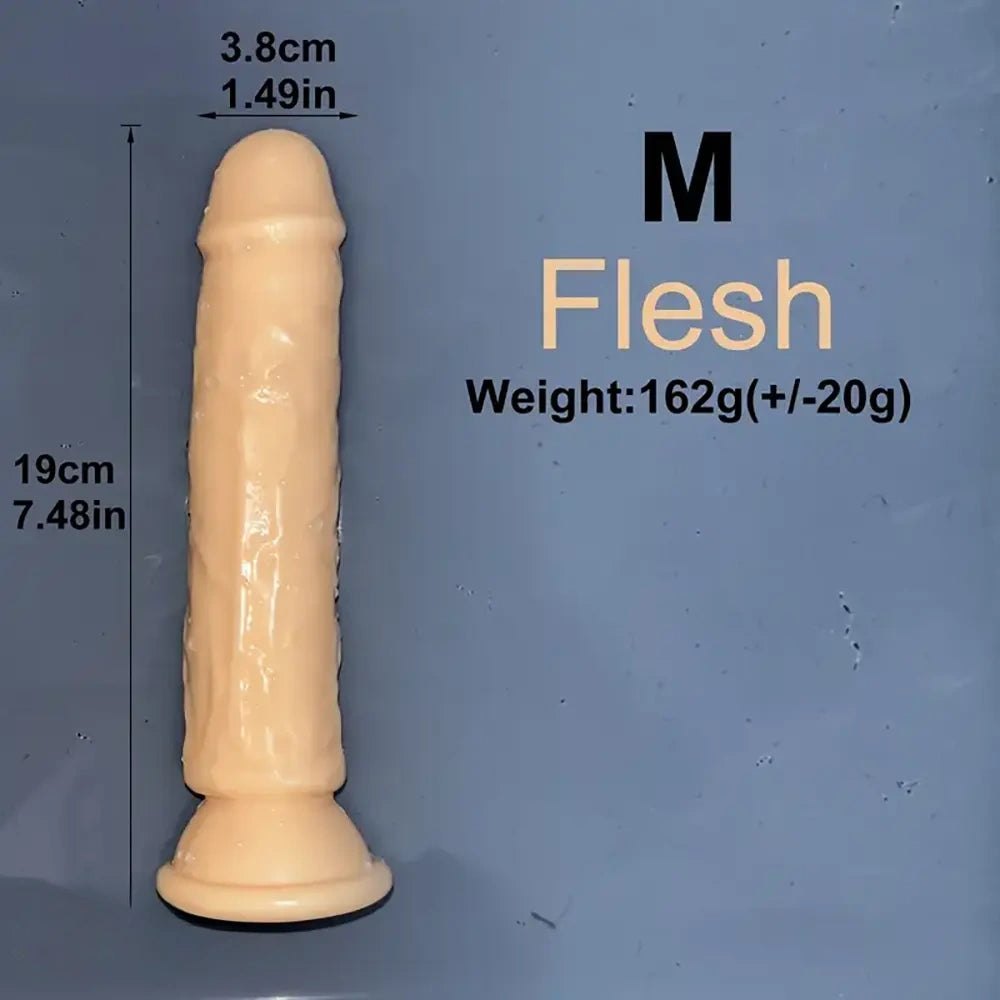 Flesh multi-color jelly realistic dildo with suction cup base