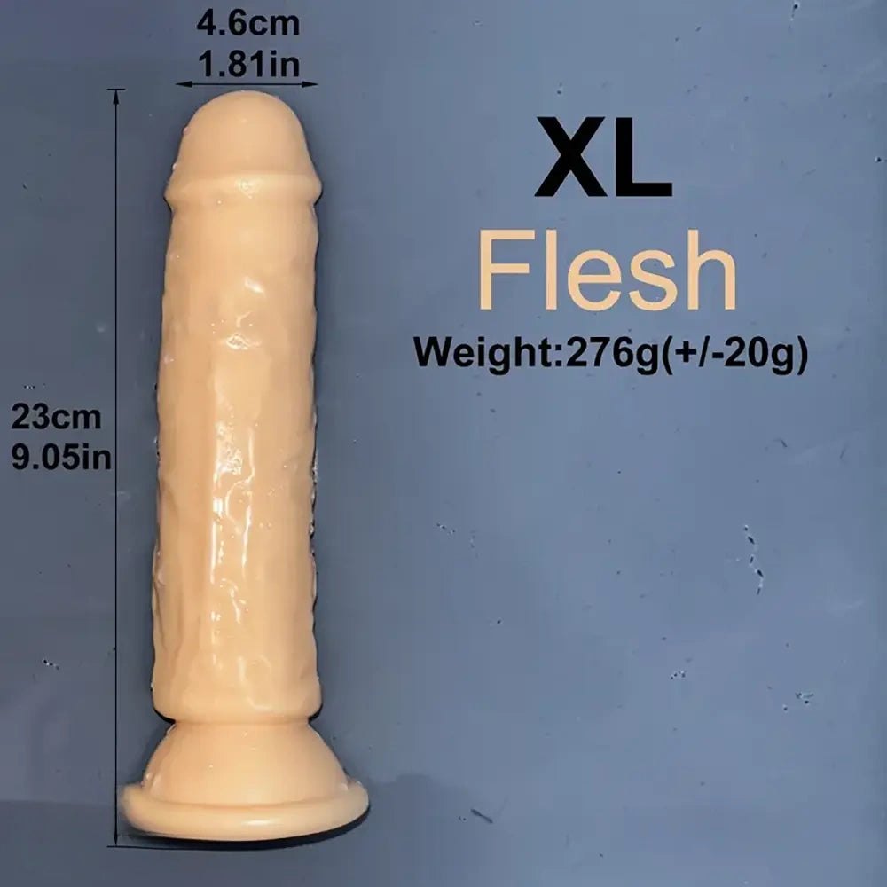 Flesh multi-color jelly realistic dildo with suction cup base