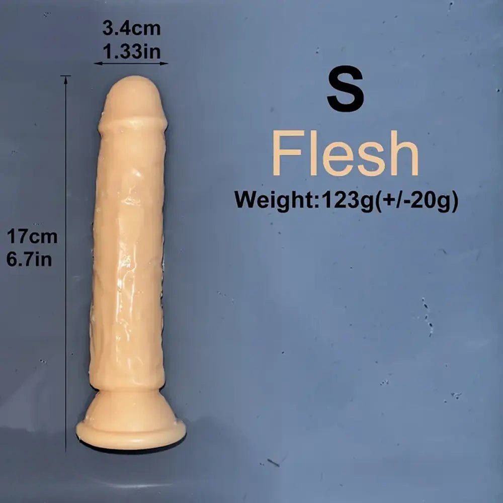 Flesh multi-color jelly realistic dildo with suction cup base