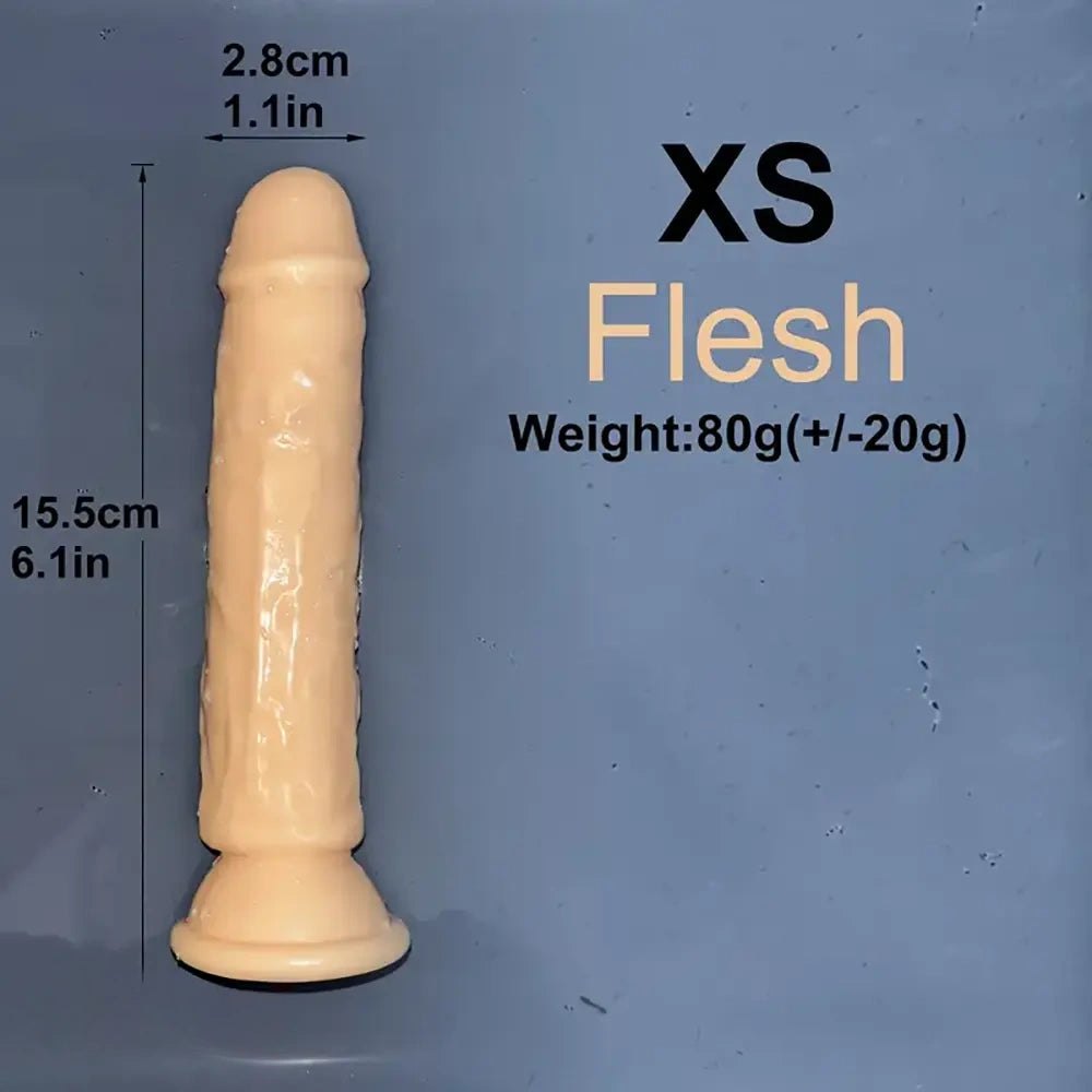 Flesh multi-color jelly realistic dildo with suction cup base