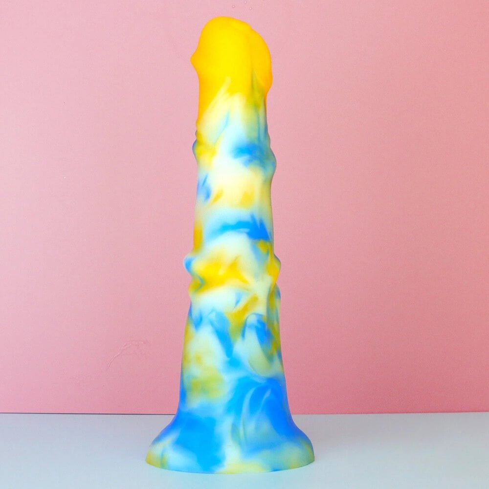 #4 colorful swirl liquid silicone dildo