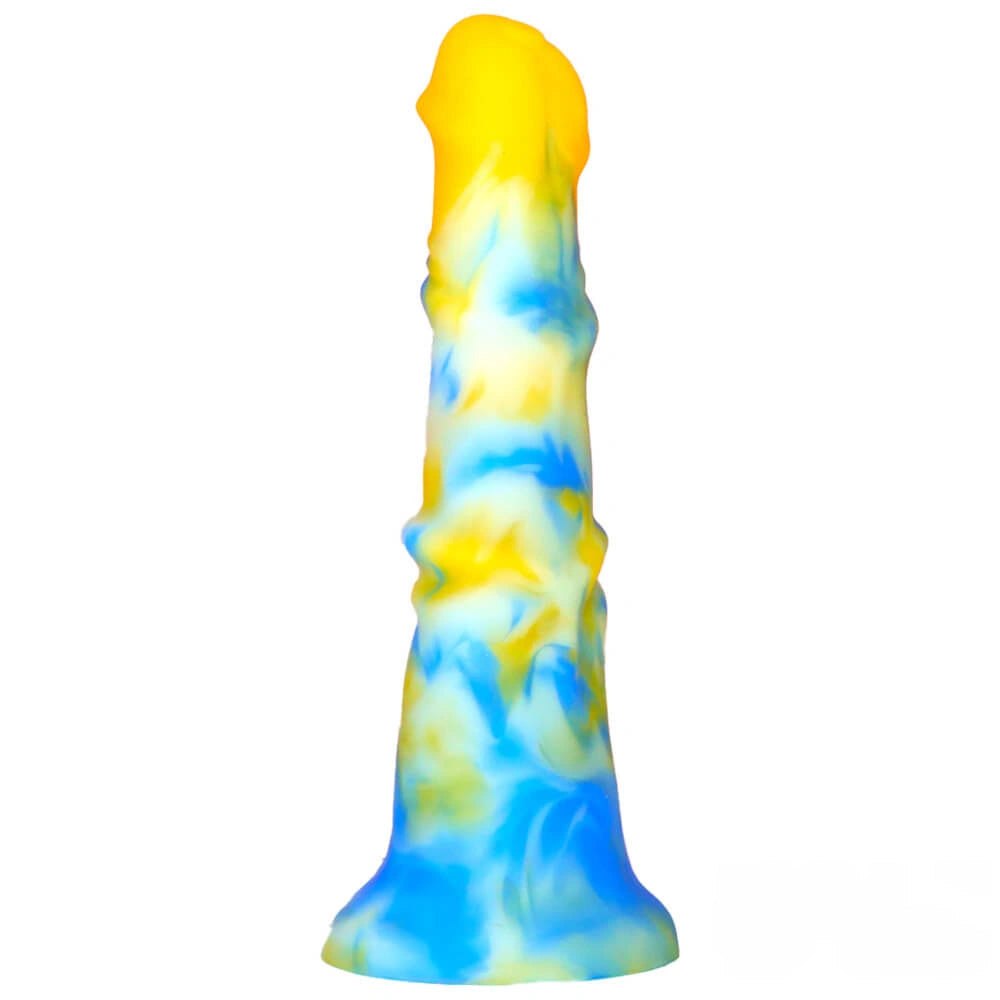Colorful swirl liquid silicone dildo, photo 9