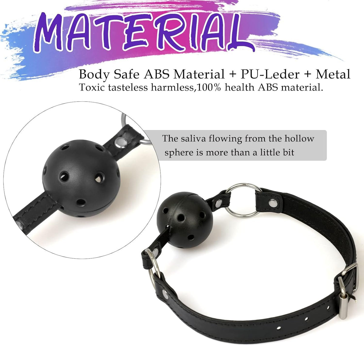 Black BDSM bondage set with ball gag nipple clamps and anal plug, photo 5