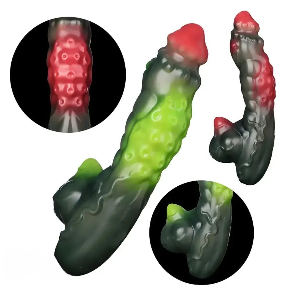 Mixed color silicone fantasy monster dildo, photo 5