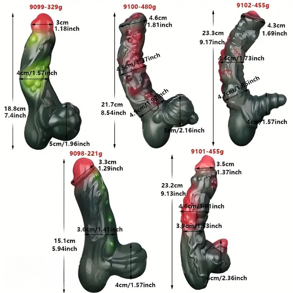 Mixed color silicone fantasy monster dildo, photo 7