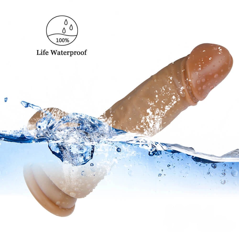 Realistic silicone dildo with suction cup base, photo 11